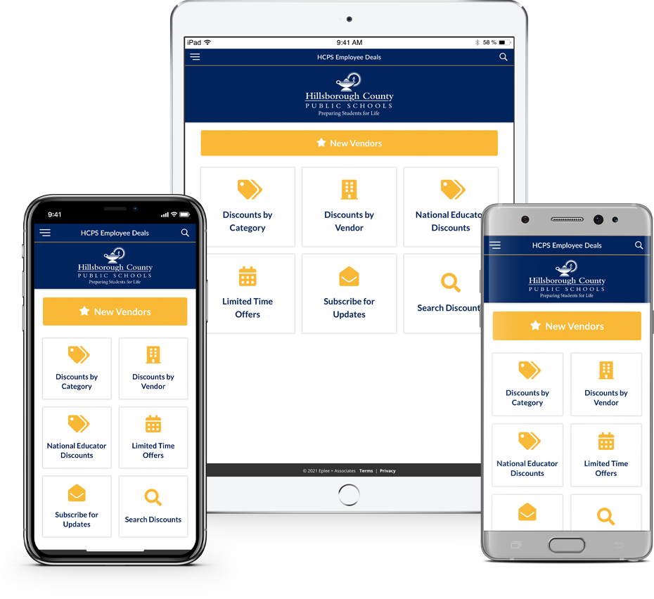 HCPS Employee Deals Mobile App Screenshots