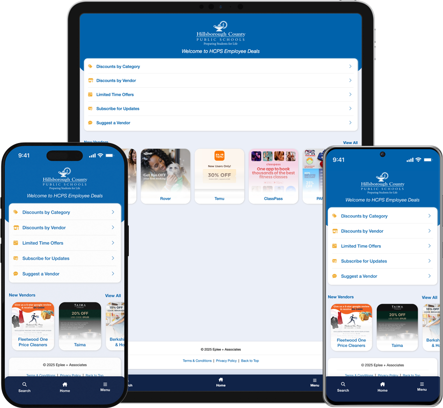 HCPS Employee Deals Mobile App Screenshots