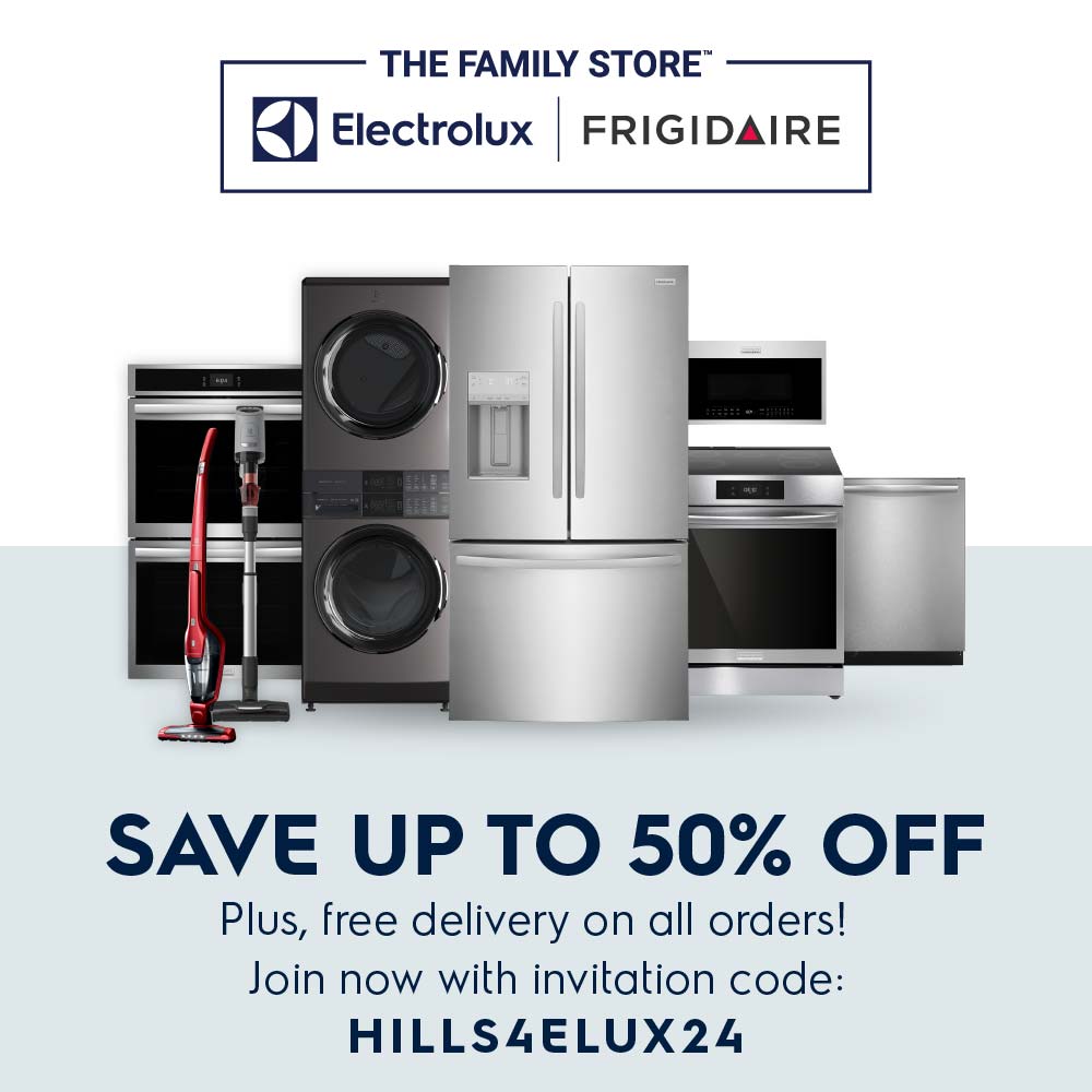 Electrolux / Frigidaire - SAVE UP TO 50% OFF Plus, free delivery on all orders!<br>Join now with invitation code: HILLSZELUX24